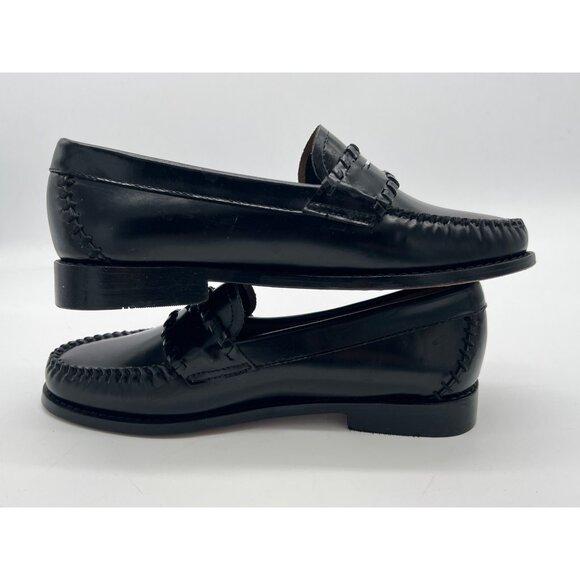 G.H. Bass Womens Weejuns Black Leather Loafers Size 6M Classic Moc Toe Slip-On S - Picture 10 of 12